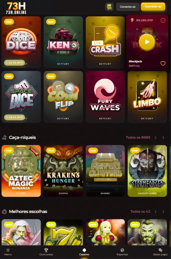 Interface para 73H baixar app mobile